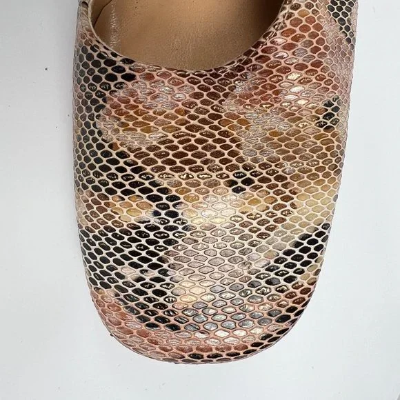 Vintage 90s Leather Sacha London Square Toe Cut Out Chunky Mid Heel Sandal Pumps - Picture 3 of 6